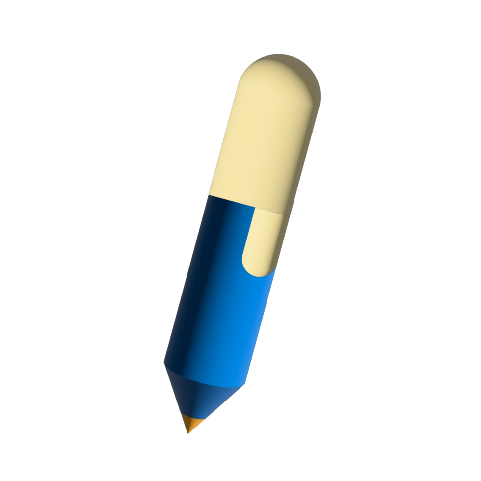 pencil 3d object illustration rendering icon isolated png