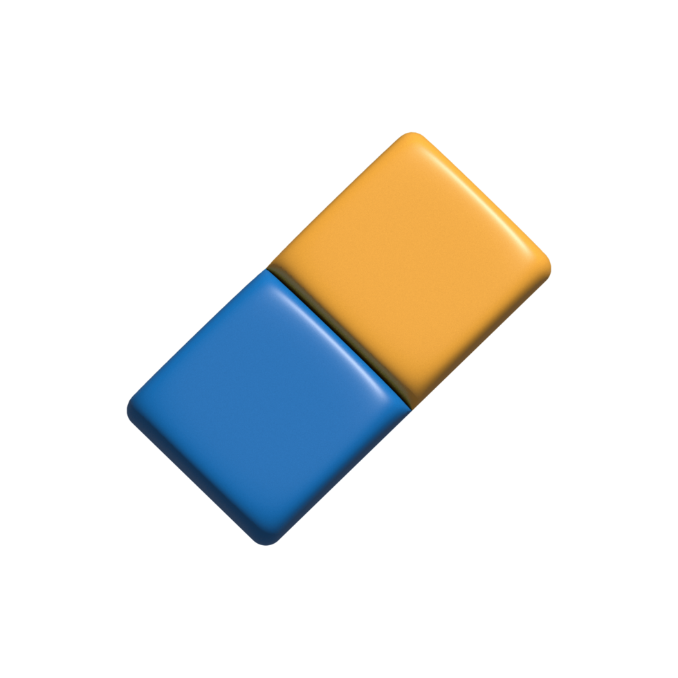 eraser 3d object illustration rendering icon isolated png