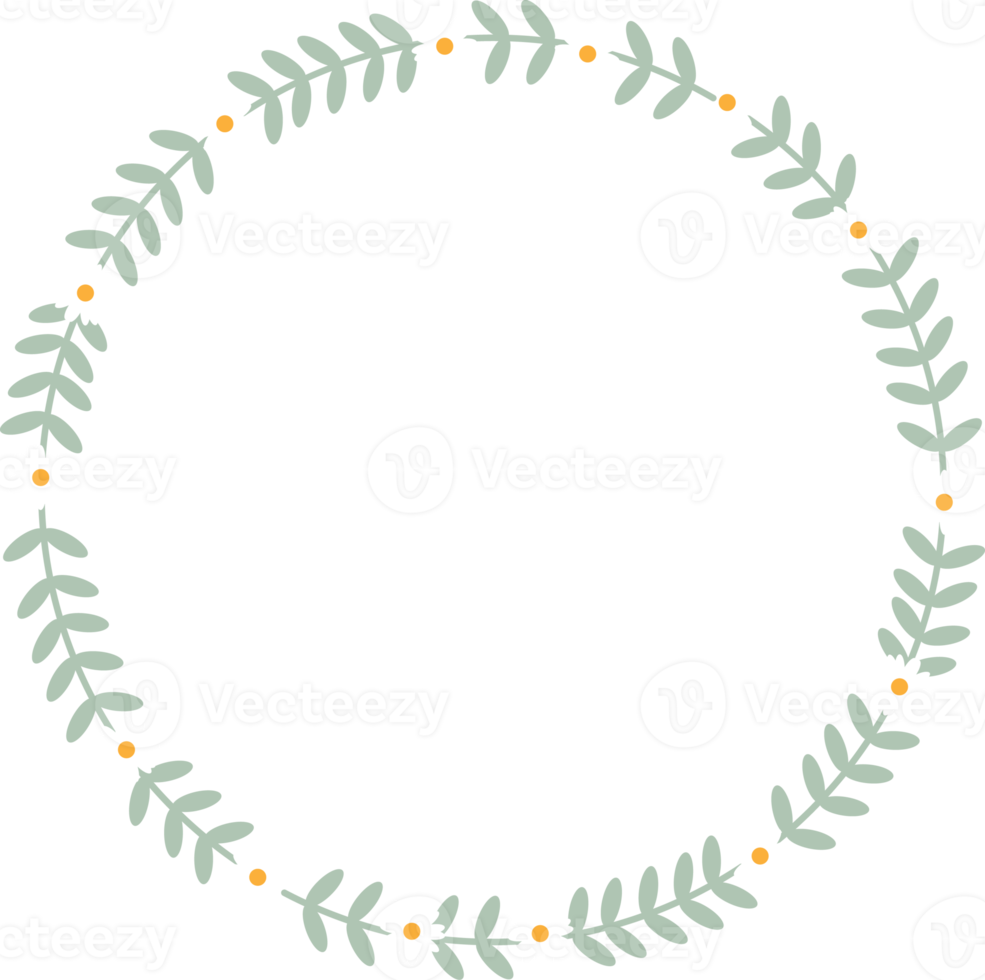 söt platt stil vit daisy blomma krans ram png