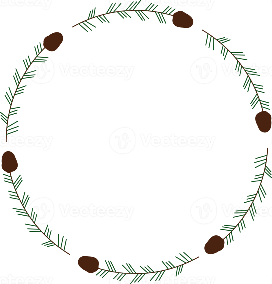 moldura de guirlanda de estilo simples de doodle de natal png