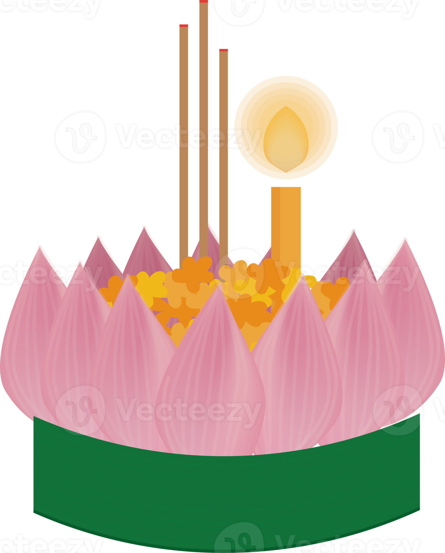 lotus flower Thai festival floating flowers Loy Krathong elements