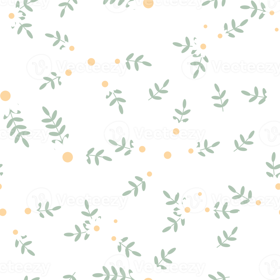 cute flat style tiny white daisy flower seamless pattern png