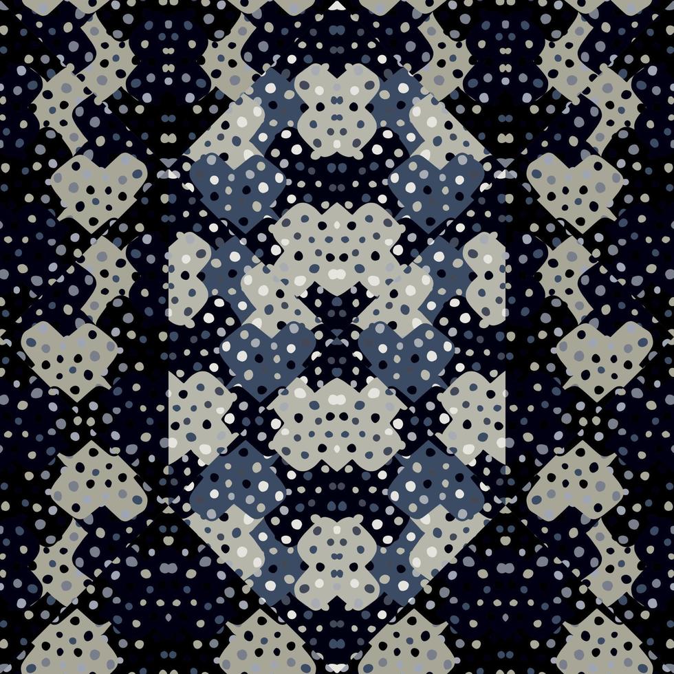 Creative labyrinth mosaic seamless pattern. Geometric maze wallpaper. Plus sign background. vector