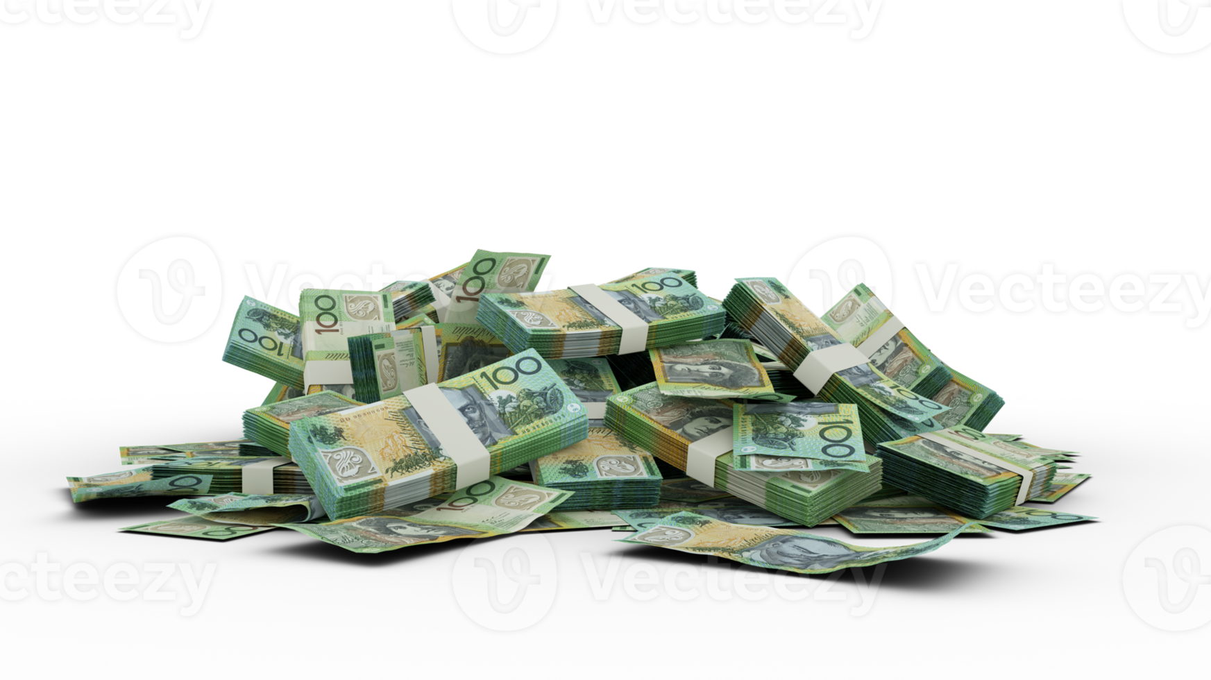 3d stack van Australisch dollars aantekeningen geïsoleerd Aan transparant achtergrond png