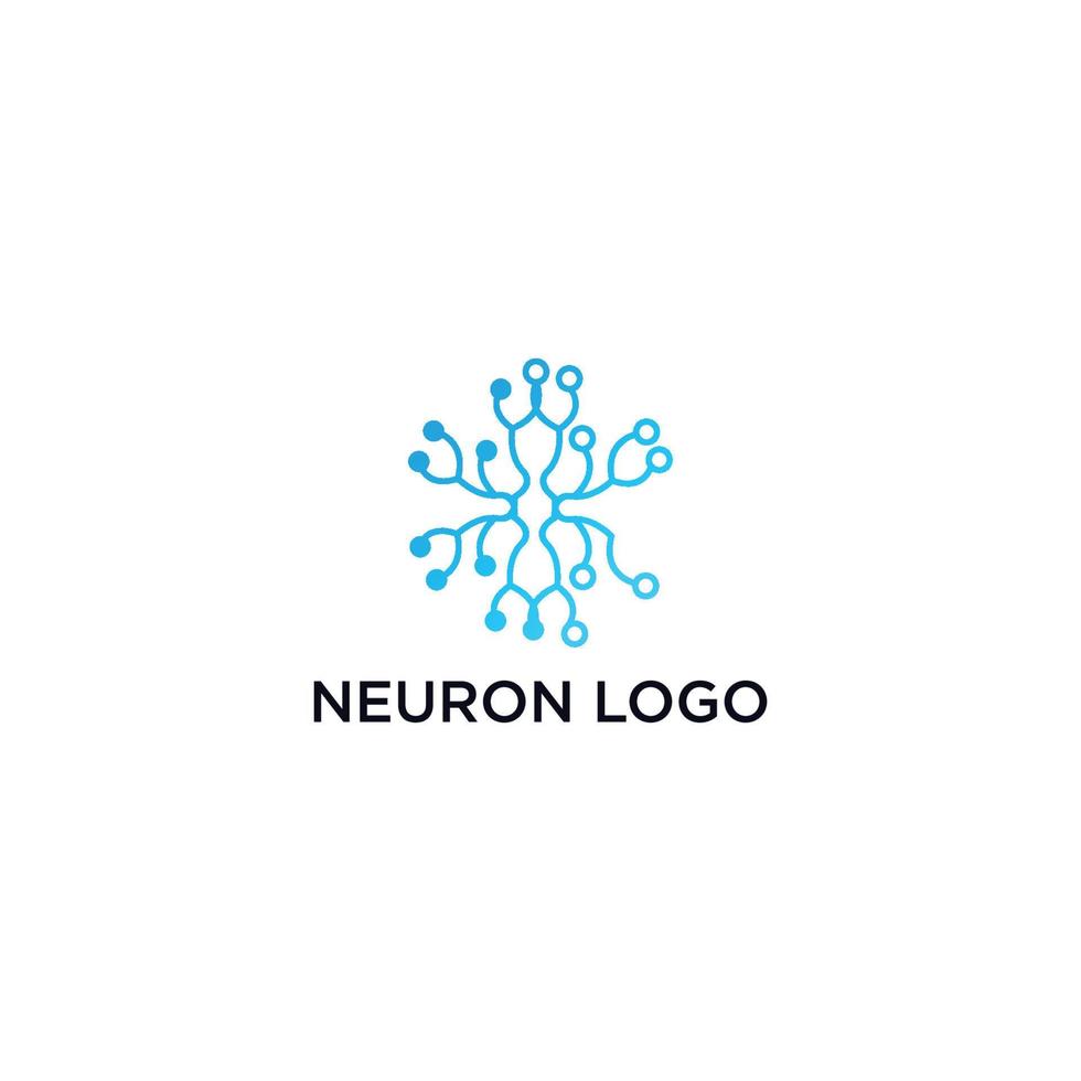 imagen vectorial del icono del logotipo de la neurona vector