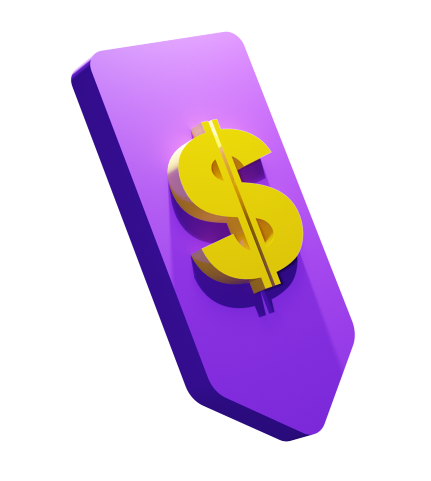 renderização 3d dólar png