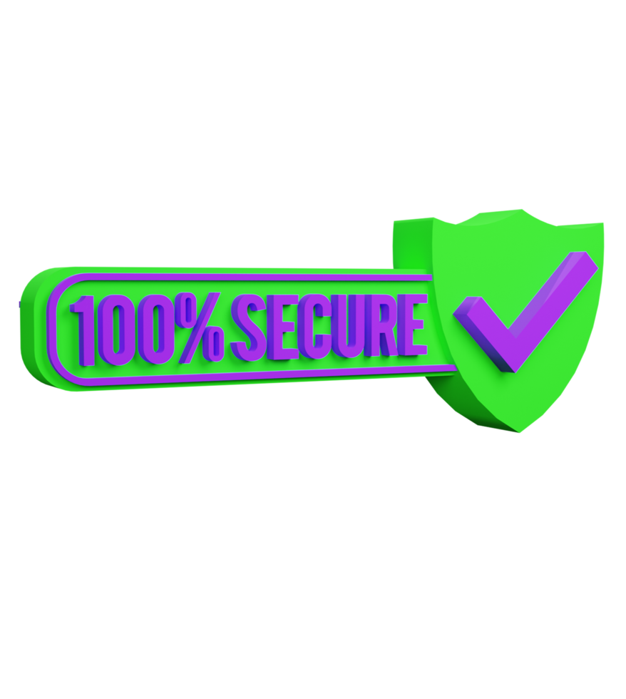 secure icon 3d render png