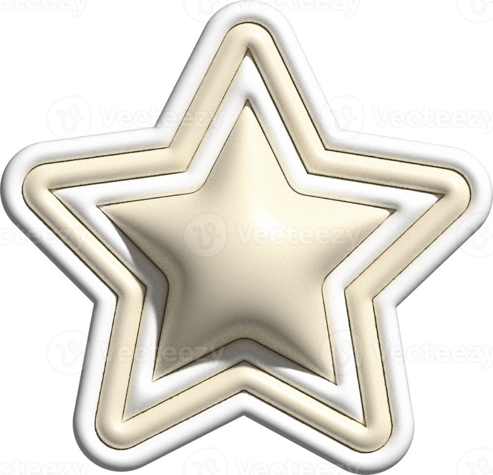 cute pastel 3d star decoration png