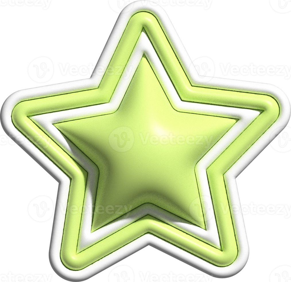 cute pastel 3d star decoration png