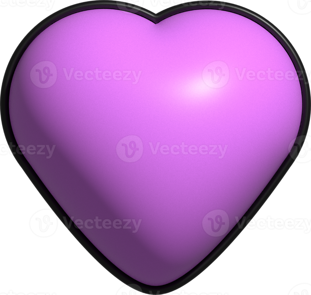 cute colorful 3d heart shape decoration png