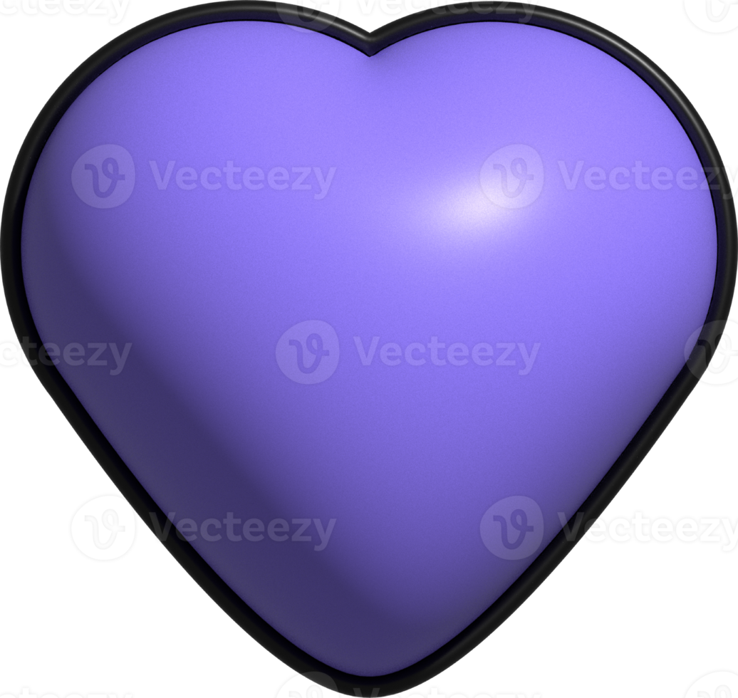 schattig kleurrijk 3d hart vorm decoratie png