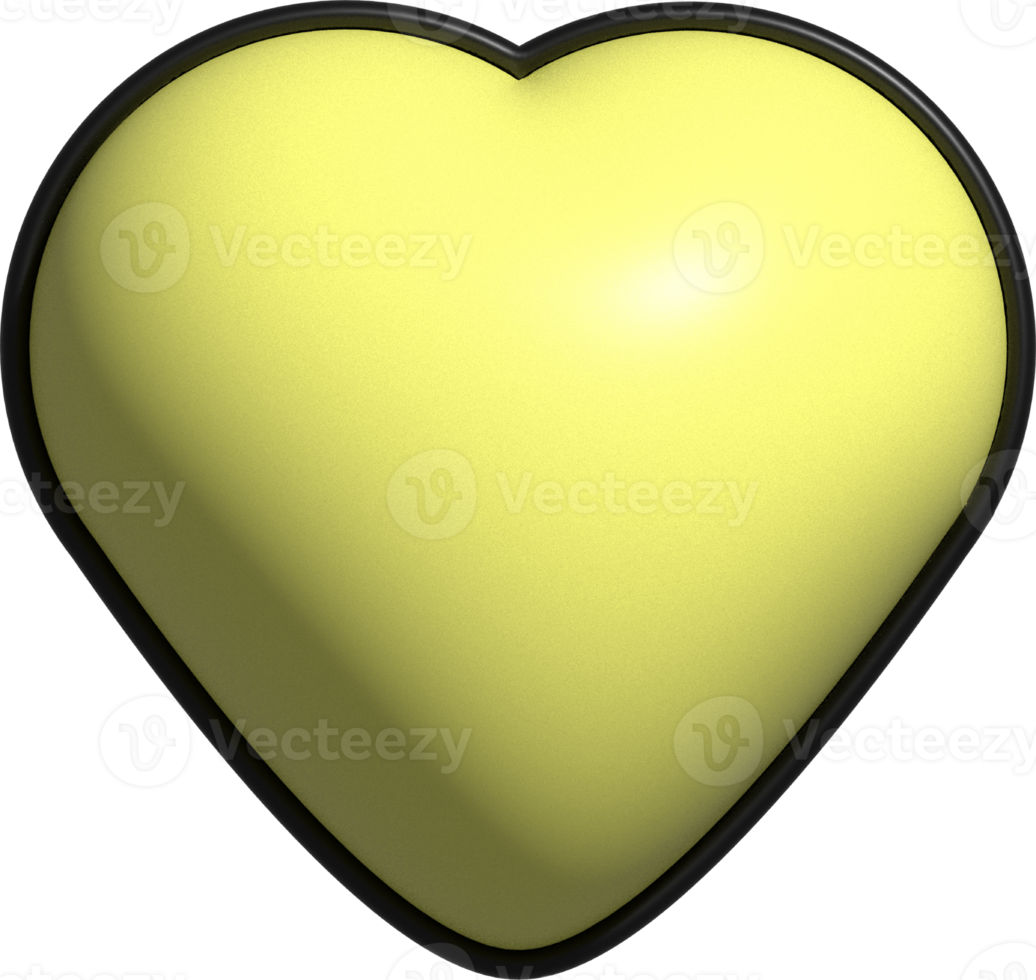 cute colorful 3d heart shape decoration png