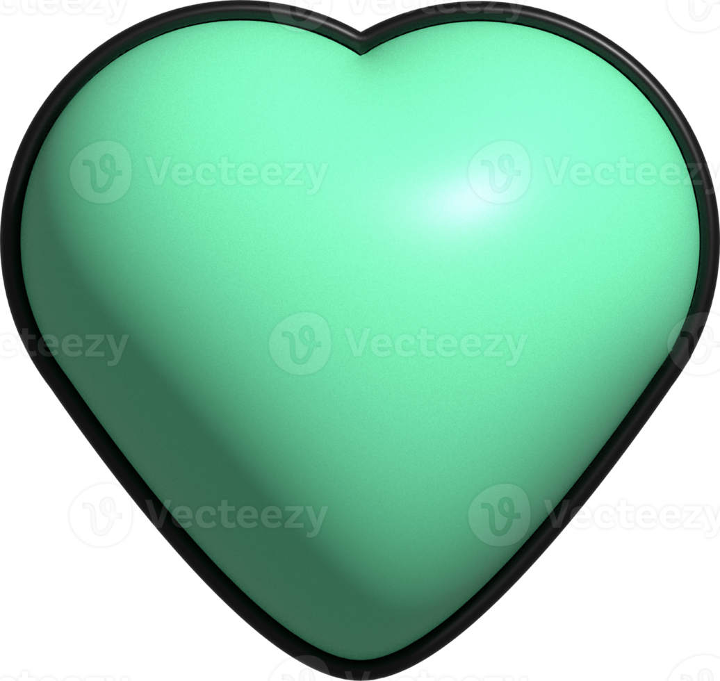 cute colorful 3d heart shape decoration png