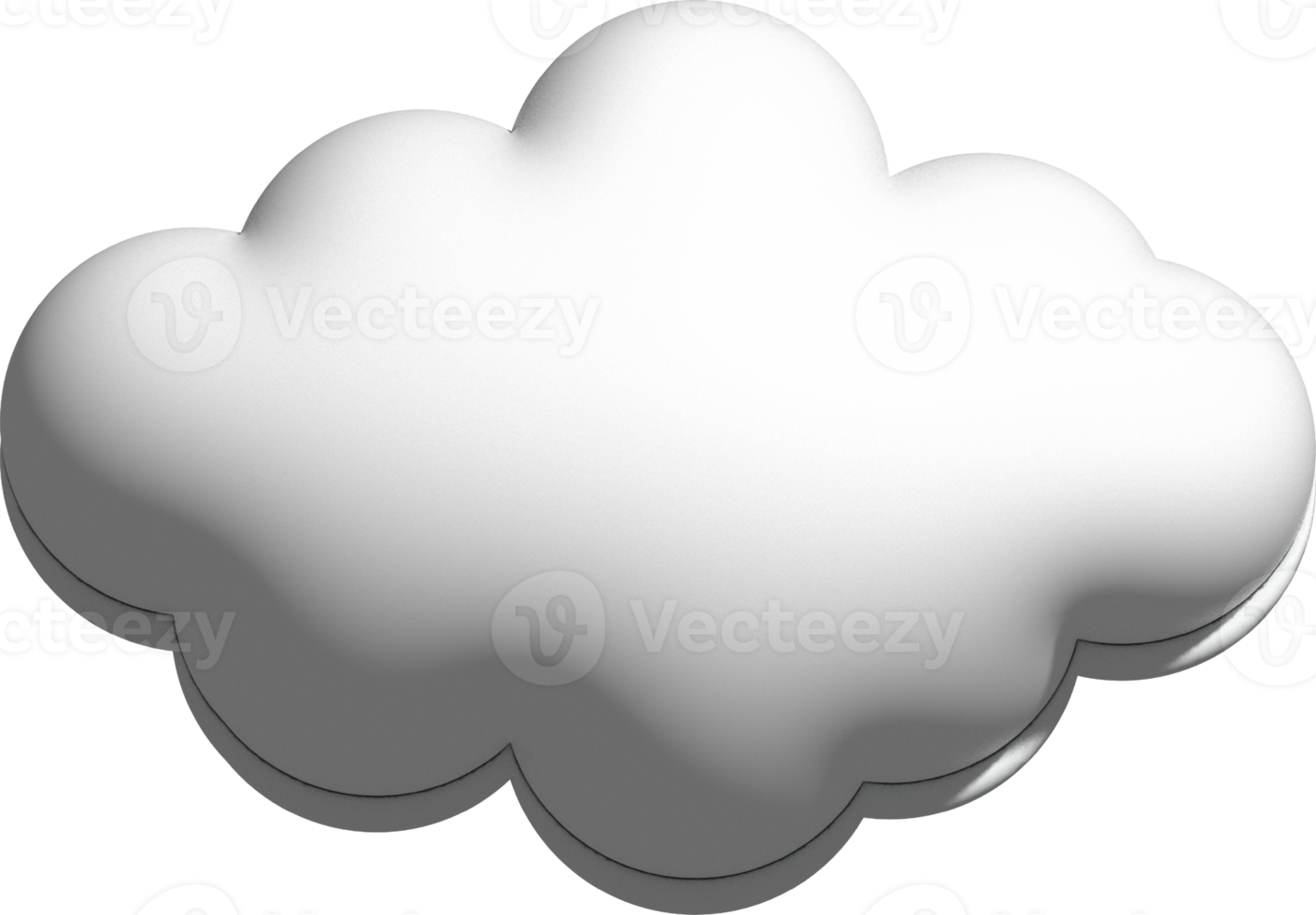 schattig wit 3d wolk decoratie png