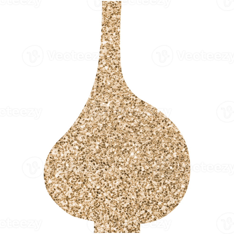 Modern golden boho ceramic vase. Transparent PNG clipart
