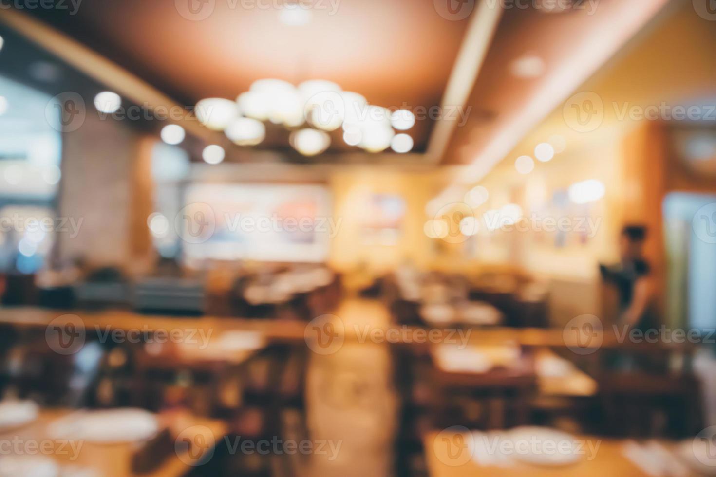 Restaurant cafe or coffee shop interior with people abstract defocused blur background photo