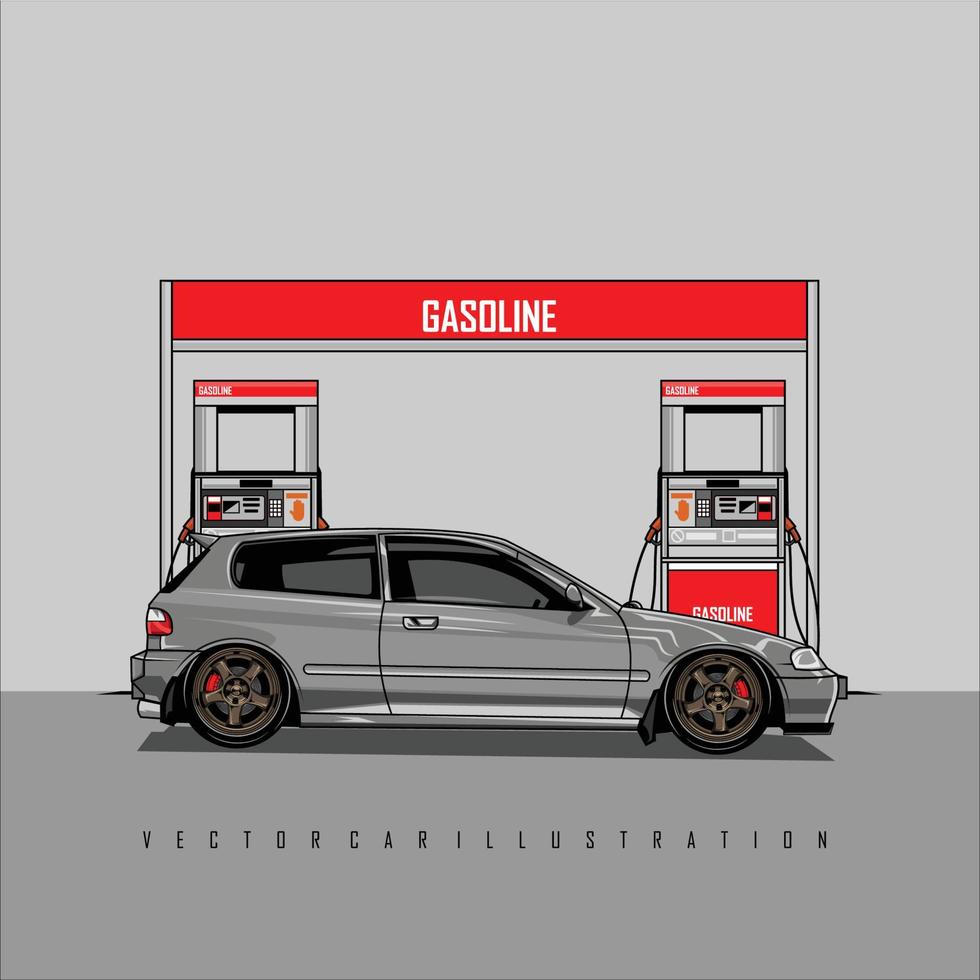 ilustración de coche gris con un fondo gris vector