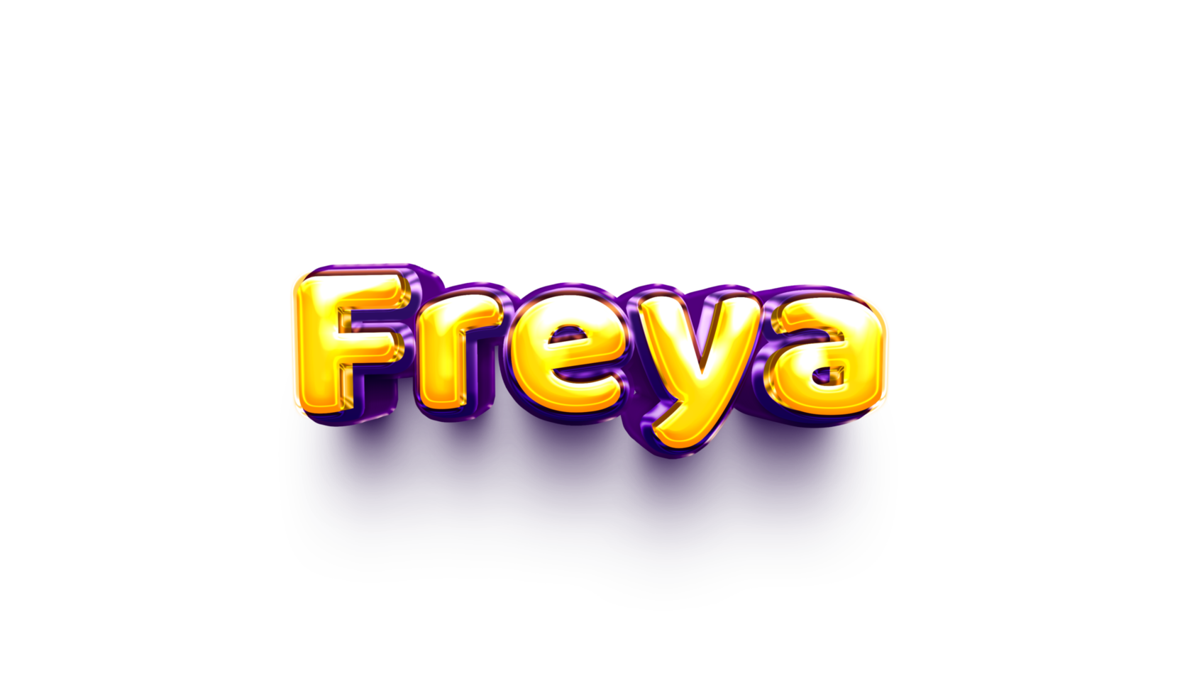 girl name inflated air foil shiny celebration decoration freya png