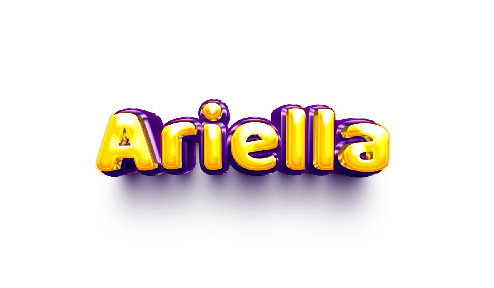 girl name inflated air foil shiny celebration decoration ariella png