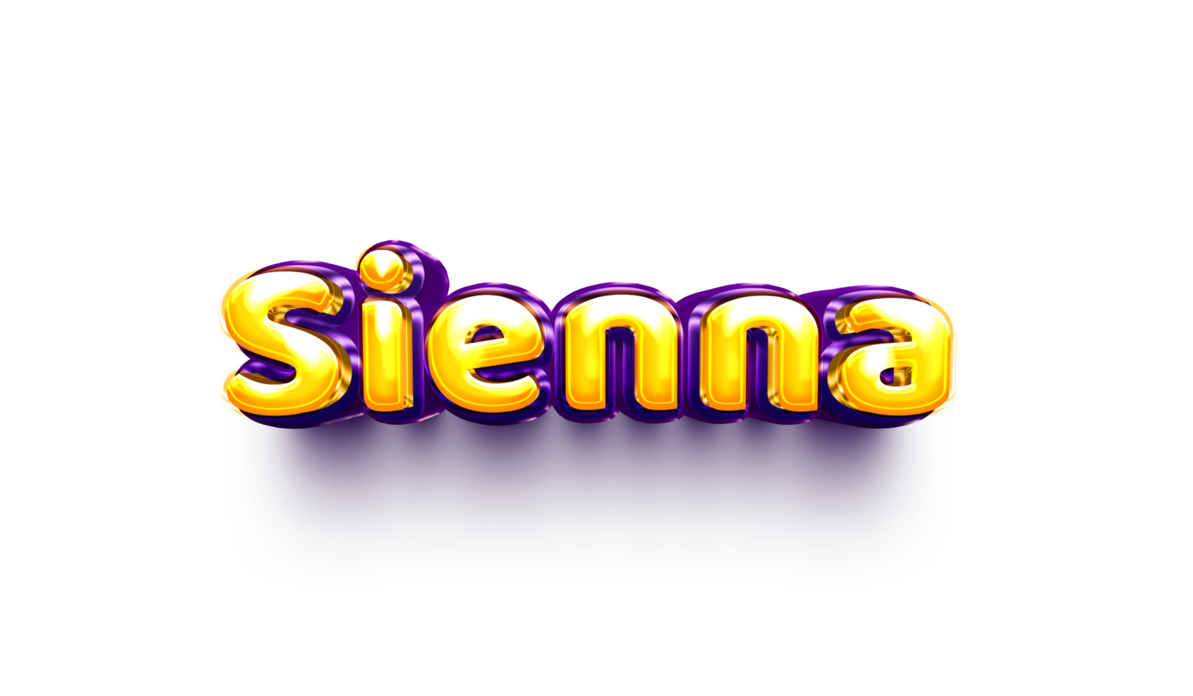 meisje naam opgeblazen lucht folie glimmend viering decoratie sienna png