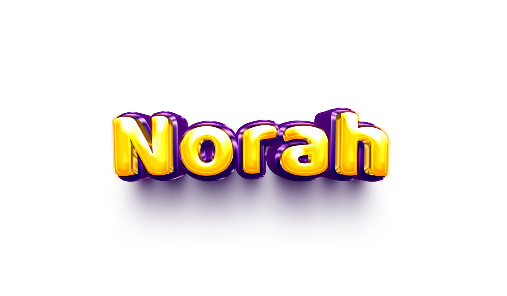 girl name inflated air foil shiny celebration decoration norah png