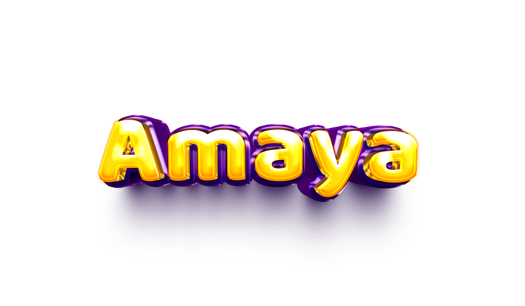 girl name inflated air foil shiny celebration decoration amaya png