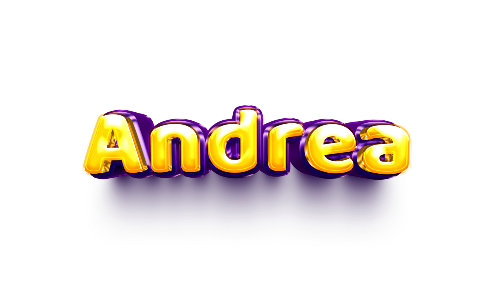 girl name inflated air foil shiny celebration decoration andrea png