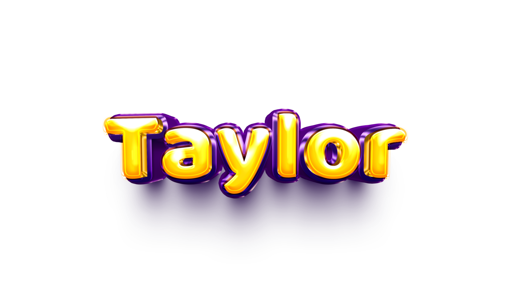 girl name inflated air foil shiny celebration decoration taylor png