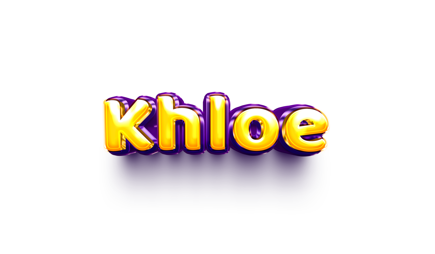 girl name inflated air foil shiny celebration decoration khloe png