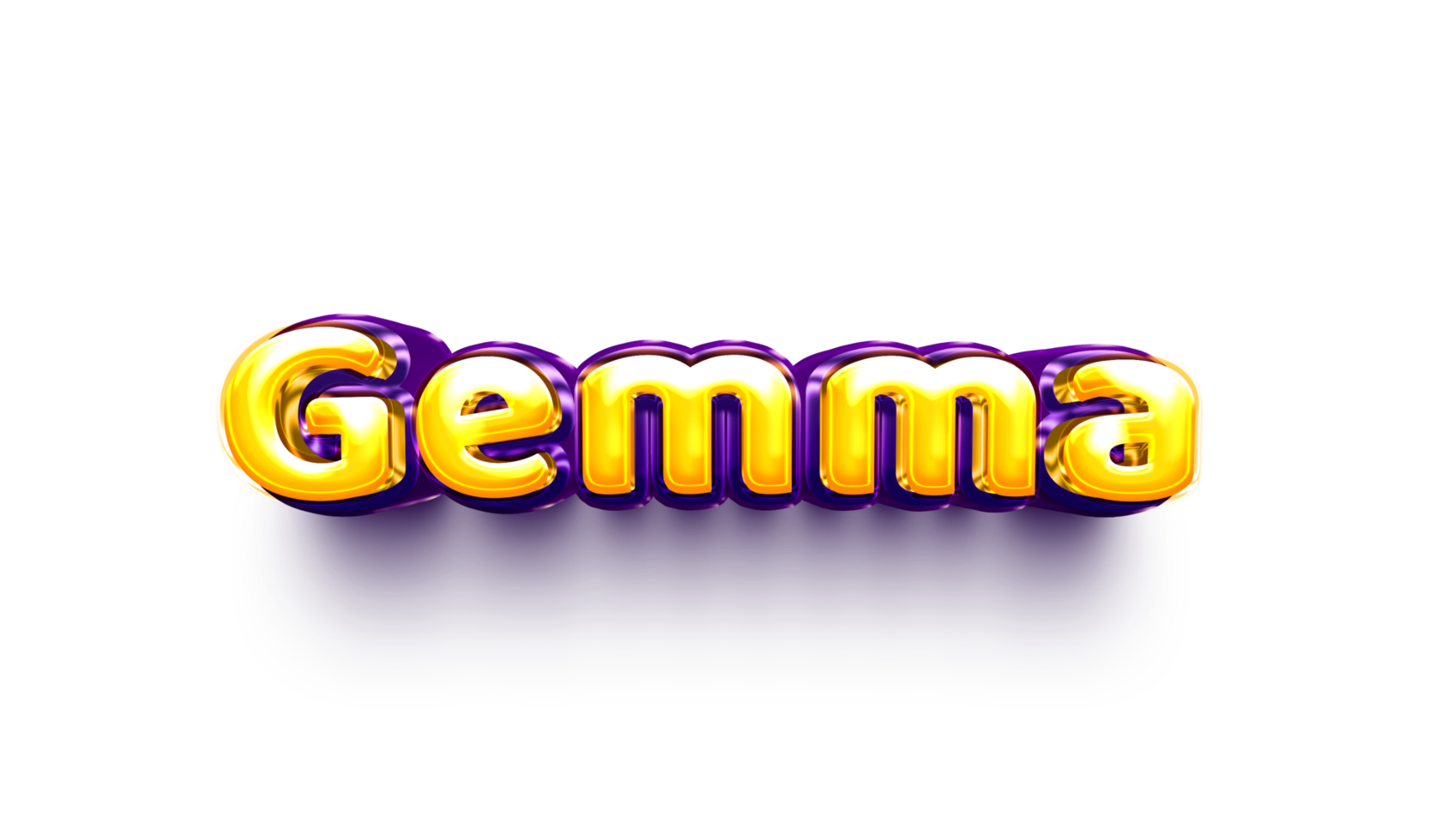 girl name inflated air foil shiny celebration decoration gemma png