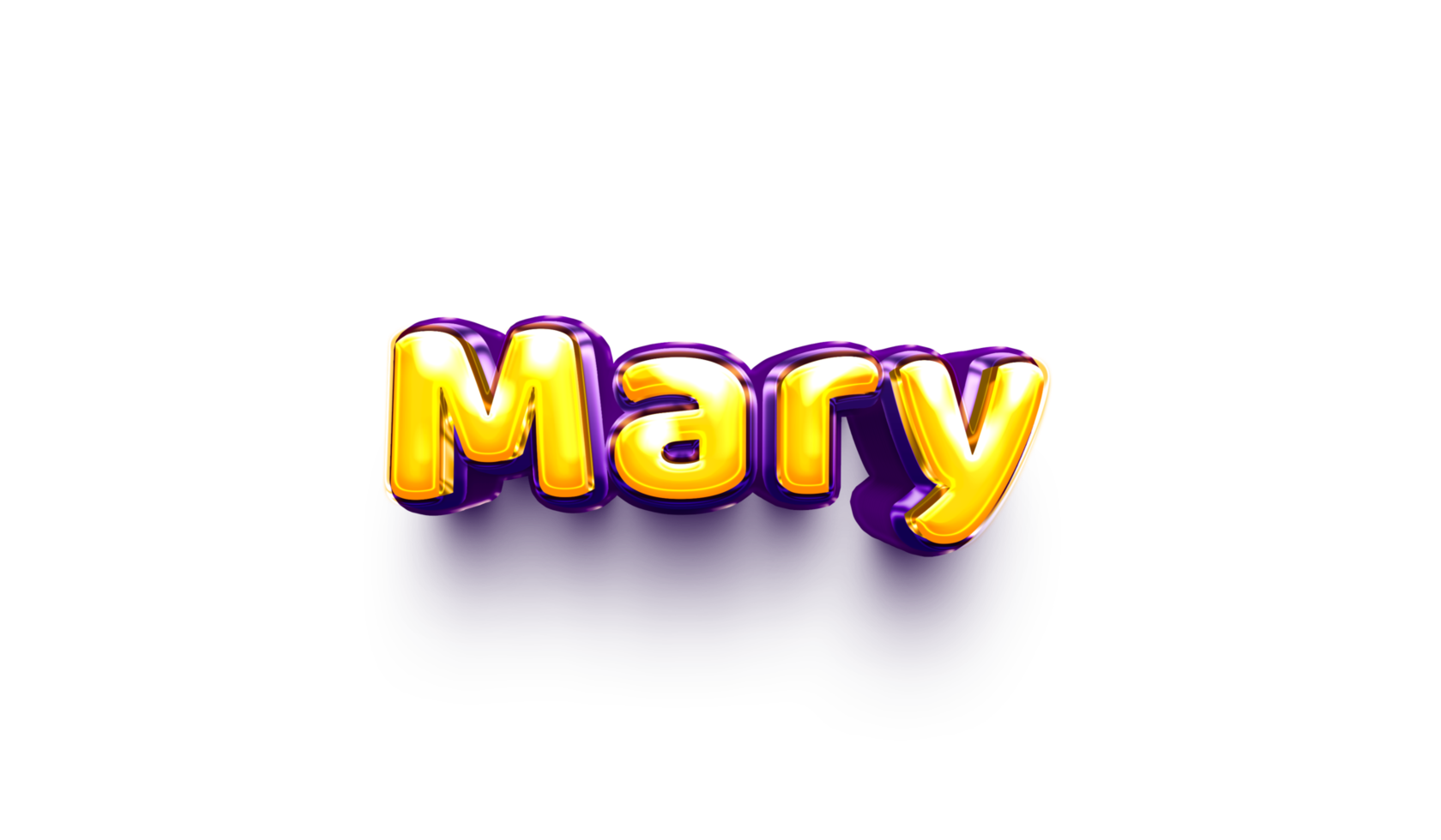girl name inflated air foil shiny celebration decoration mary png