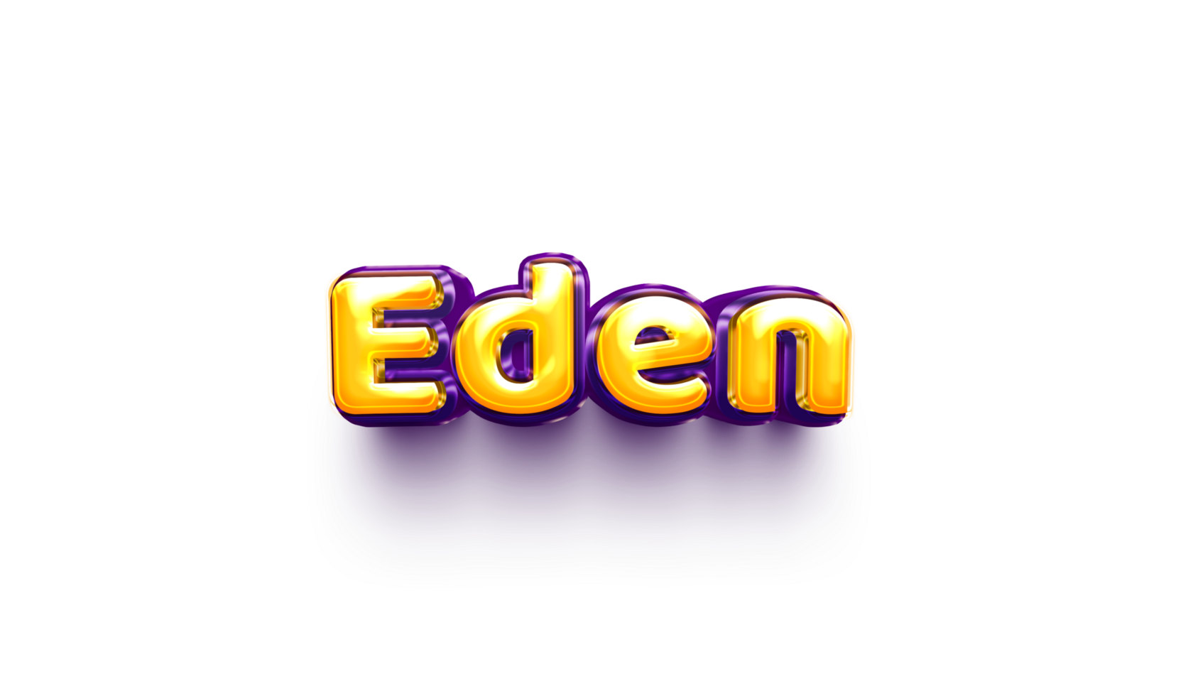 girl name inflated air foil shiny celebration decoration eden png