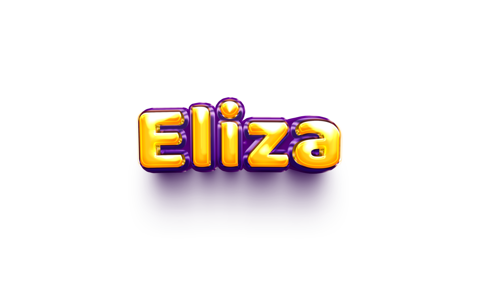 nome da menina folha de ar inflada brilhante decoração de celebração eliza png