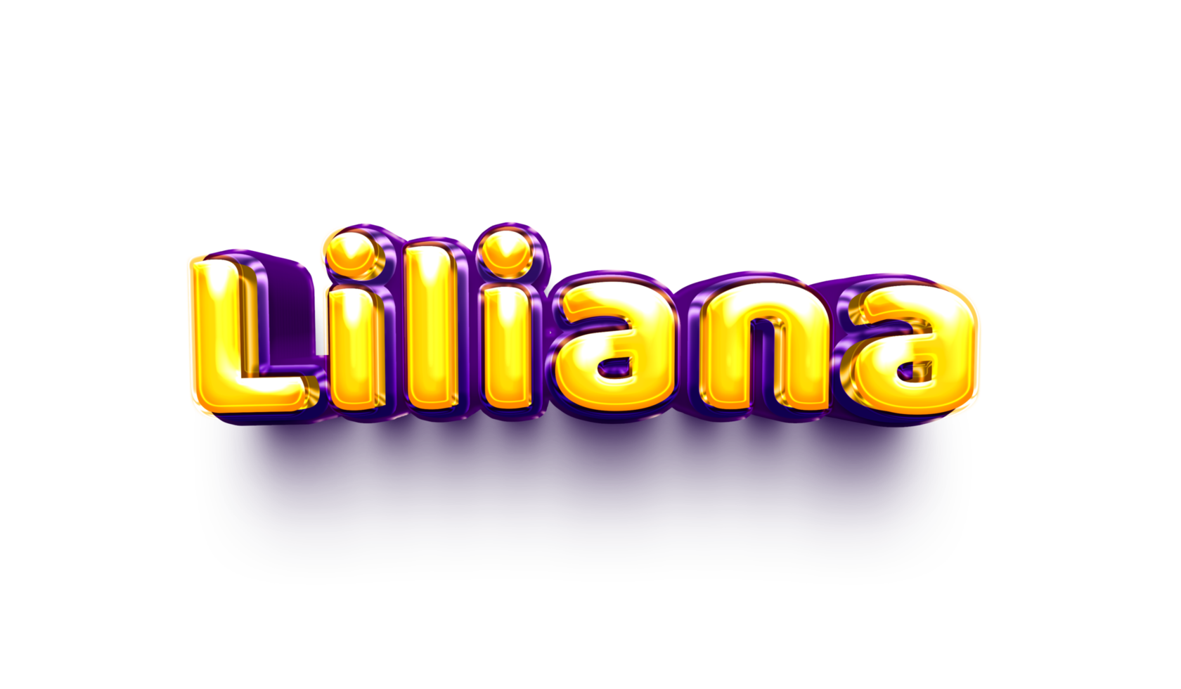 mädchen name aufgeblasen luftfolie glänzend feier dekoration liliana png