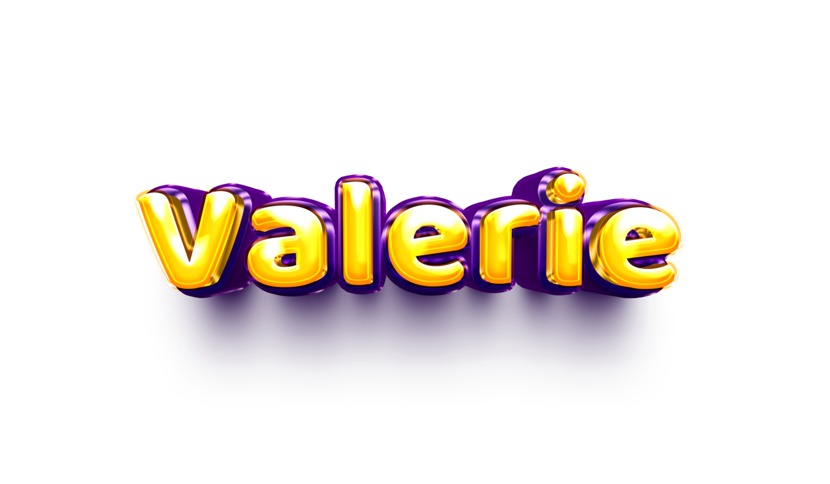 girl name inflated air foil shiny celebration decoration valerie png