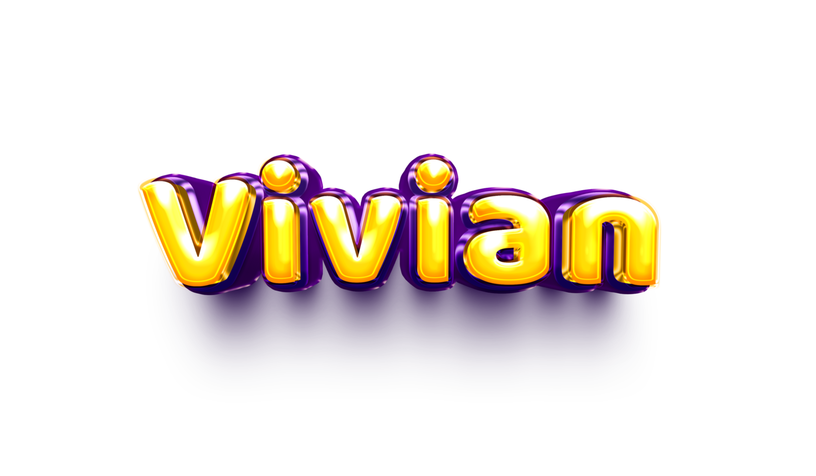 nome da menina folha de ar inflada brilhante decoração de celebração vivian png