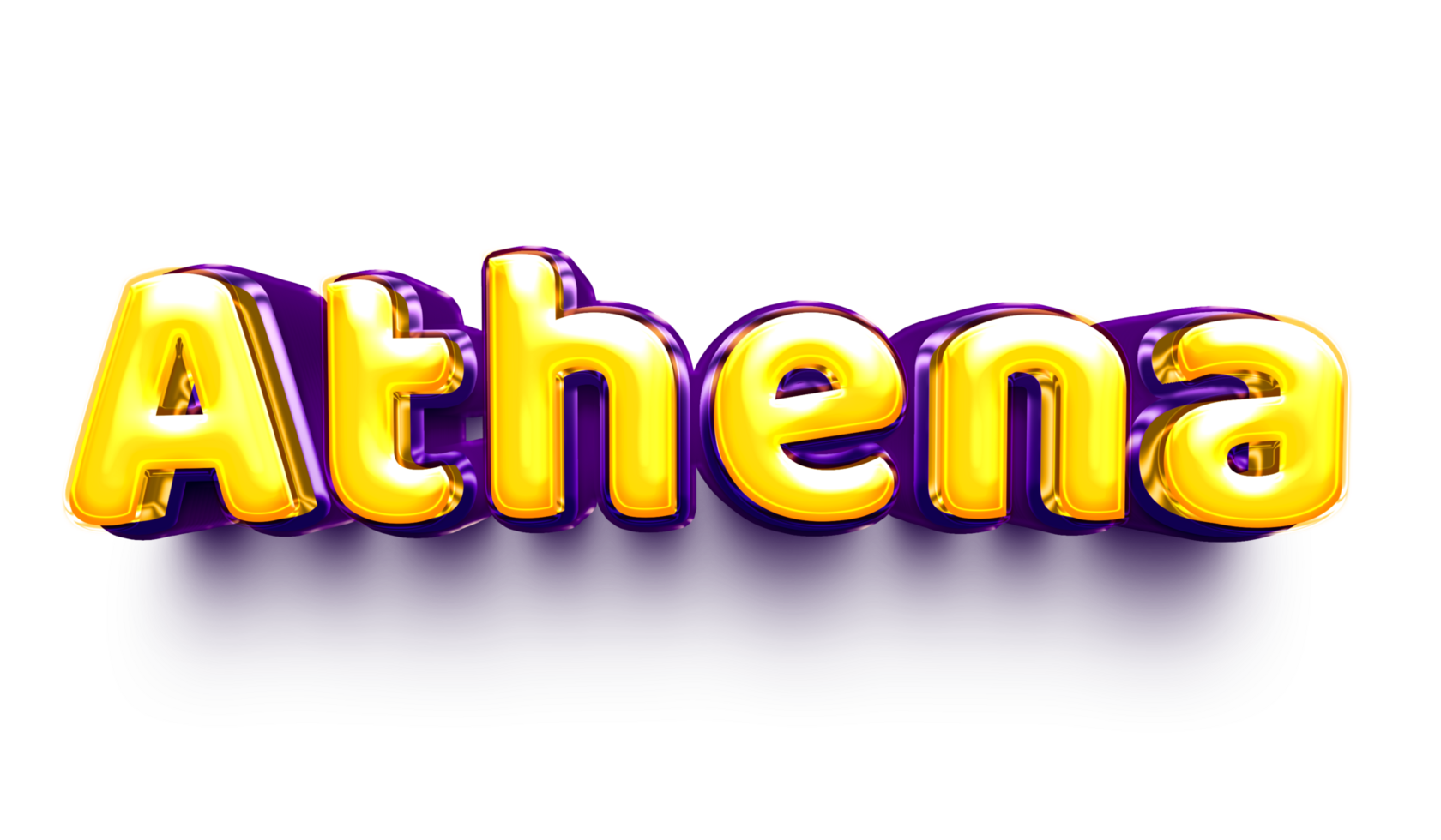 girl name inflated air foil shiny celebration decoration athena png