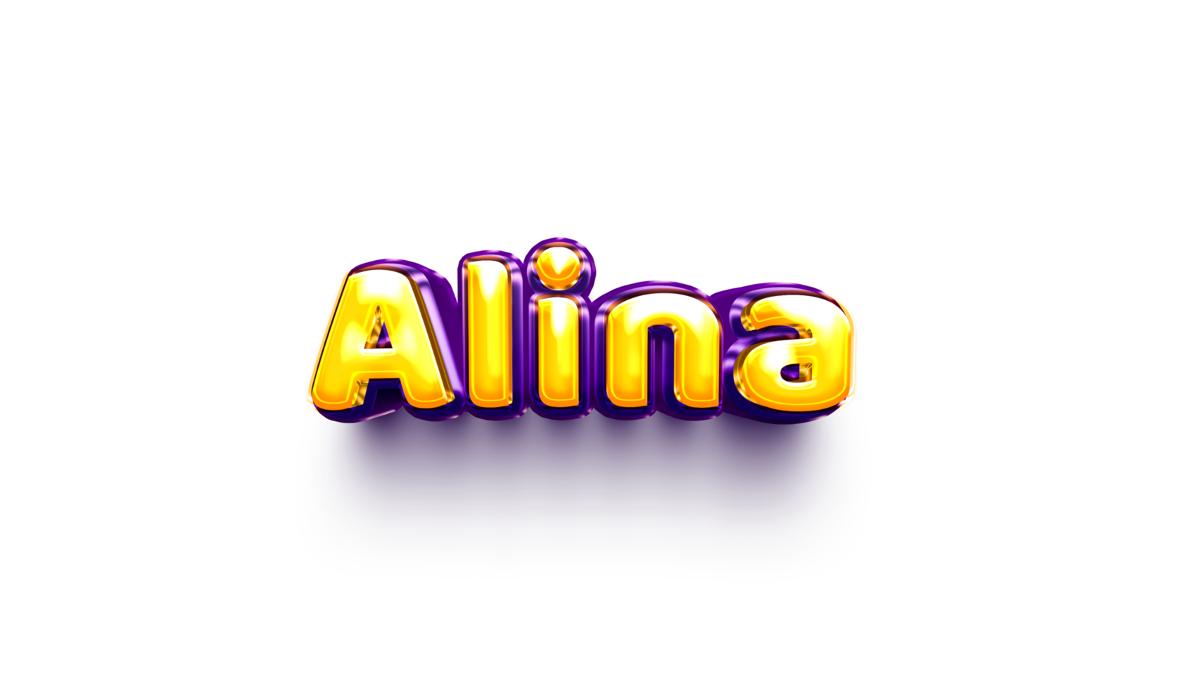 nome de menina inflado folha de ar brilhante decoração de celebração alina png