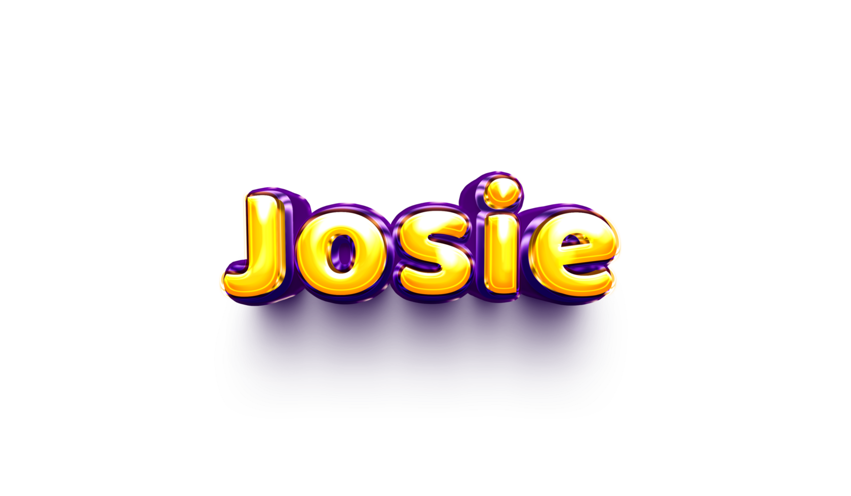 girl name inflated air foil shiny celebration decoration josie png