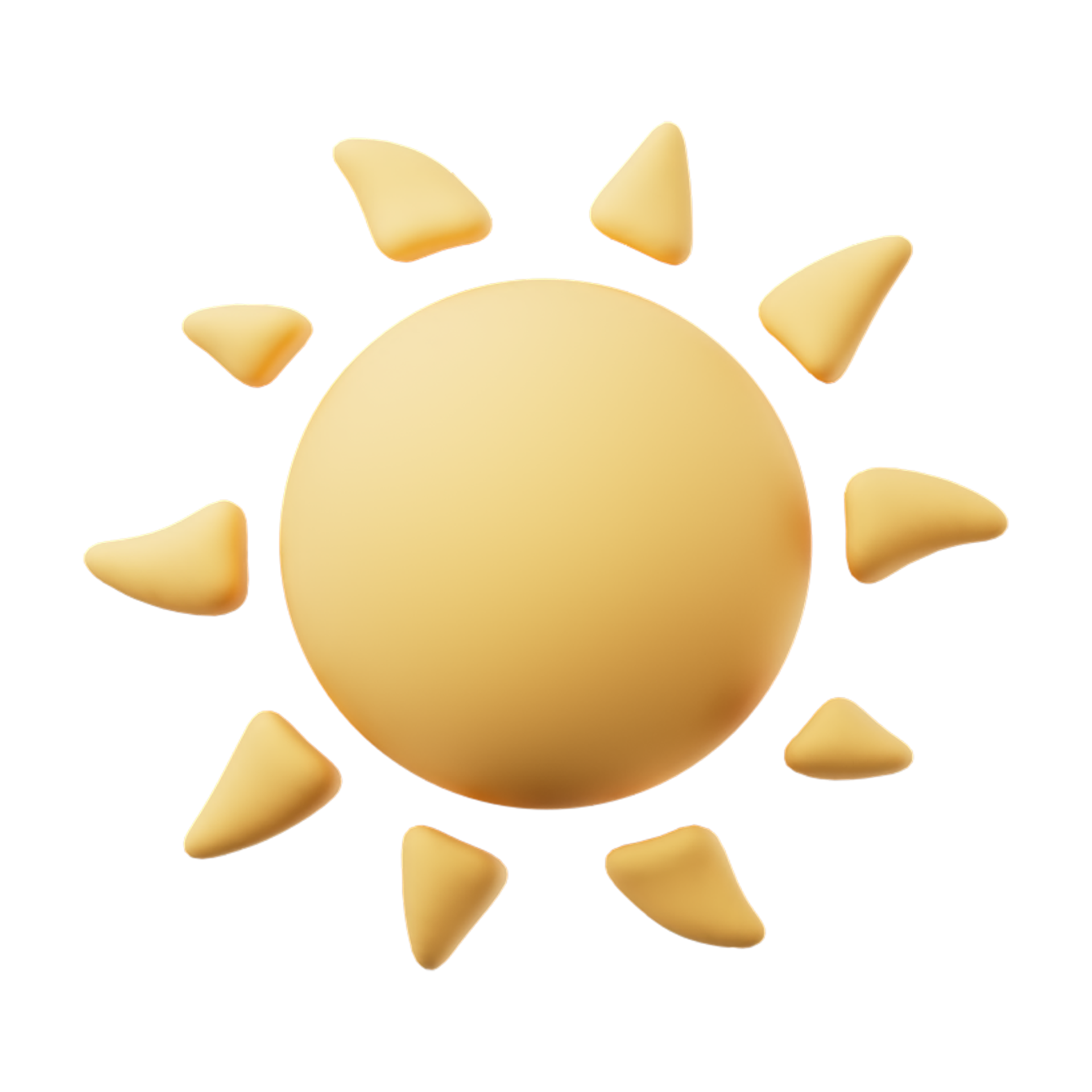 Free 3D cartoon weather is sunny. Sun sign isolated on transparent  background. 12806413 PNG with Transparent Background