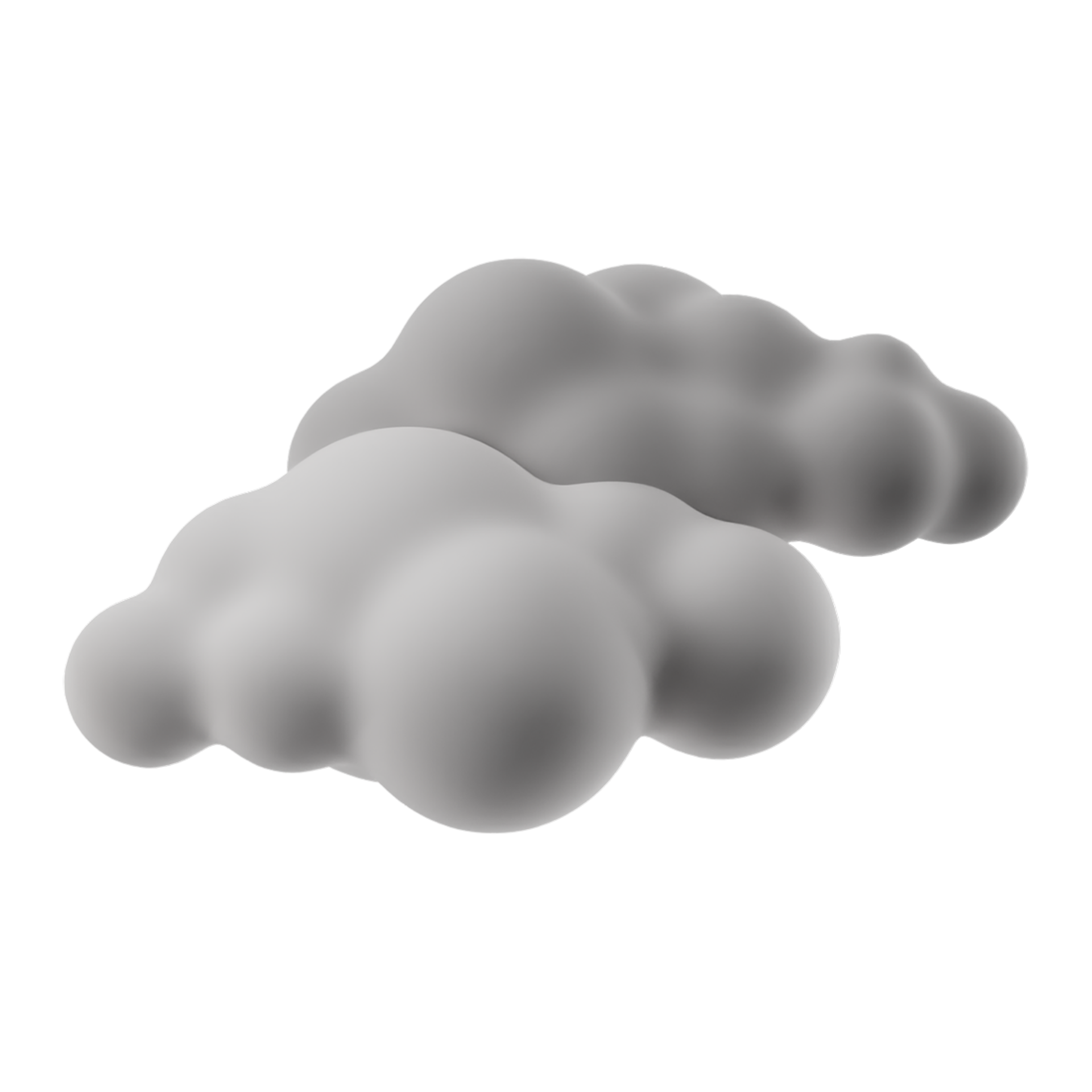 Free Clima de dibujos animados en 3D nublado. signo de nubes grises aislado  sobre fondo transparente. Ilustración de procesamiento 3d. 12806418 PNG  with Transparent Background