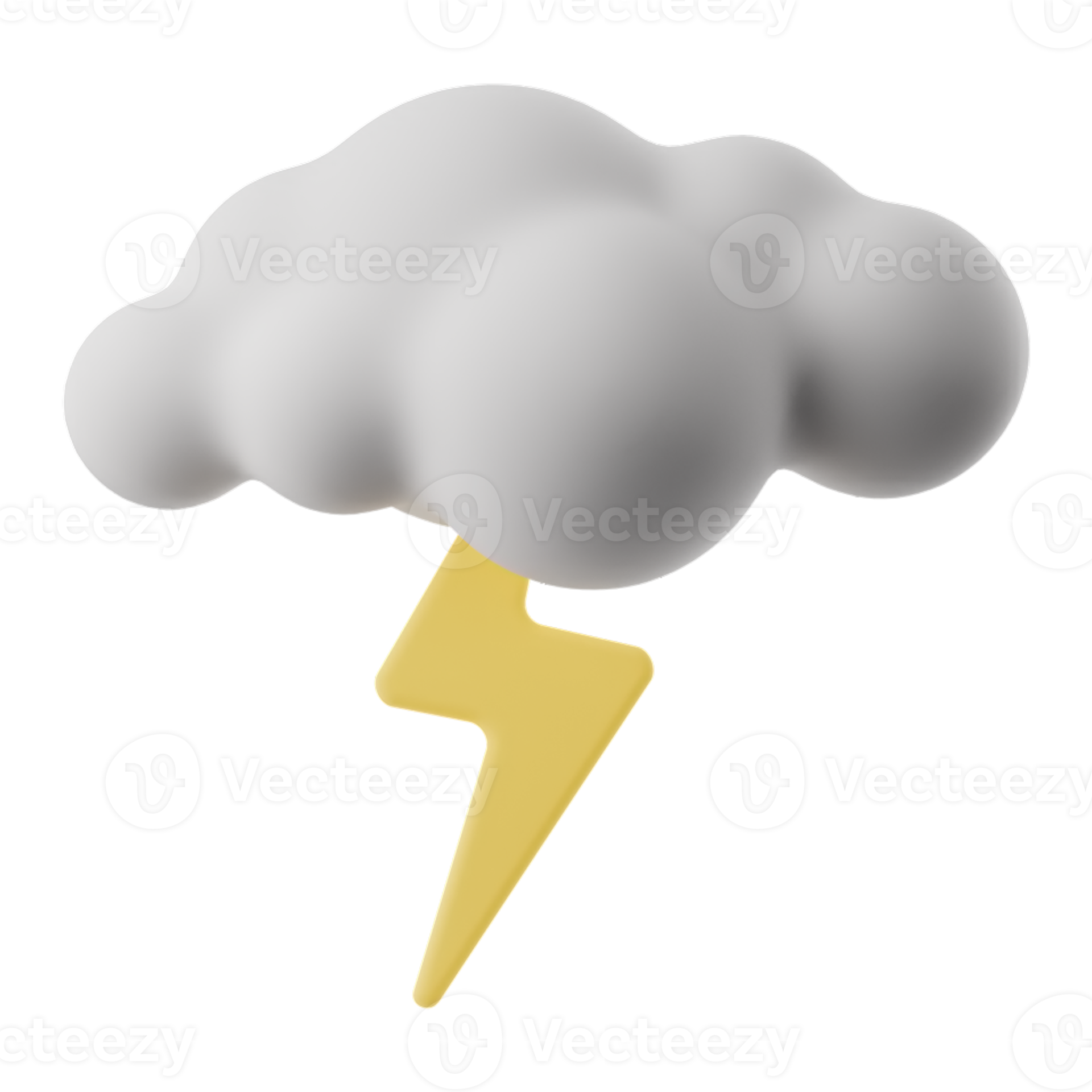3d cartone animato tempo metereologico temporale, fulmine. leggero nube