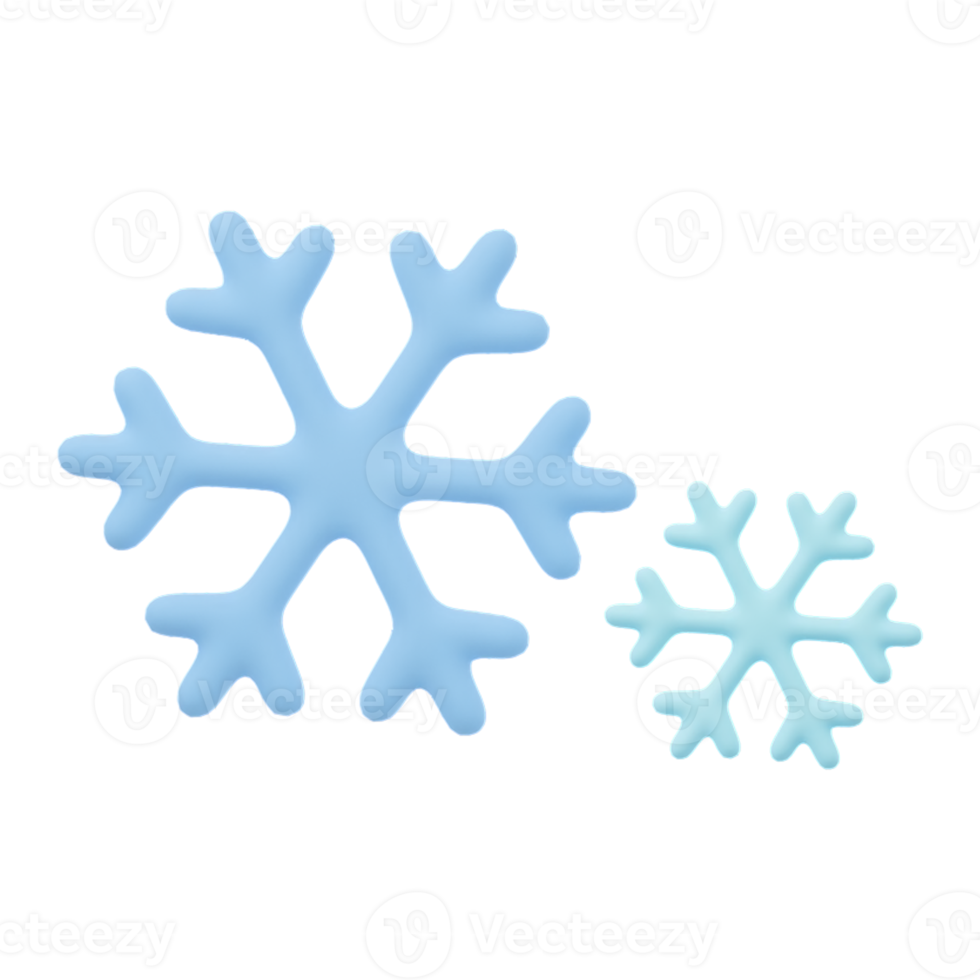3d cartone animato tempo metereologico icona neve. nuvole e i fiocchi di neve cartello isolato su trasparente sfondo. 3d rendere illustrazione. png