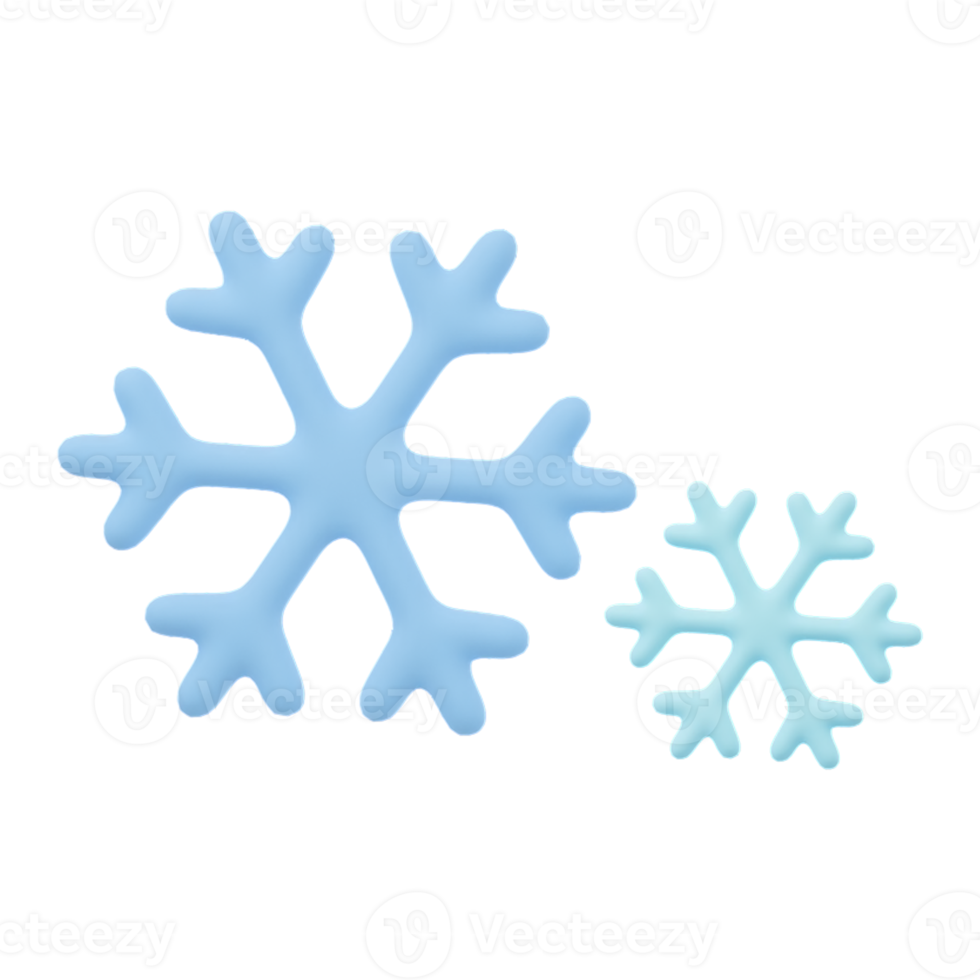 3d cartone animato tempo metereologico icona neve. nuvole e i fiocchi di neve cartello isolato su trasparente sfondo. 3d rendere illustrazione. png