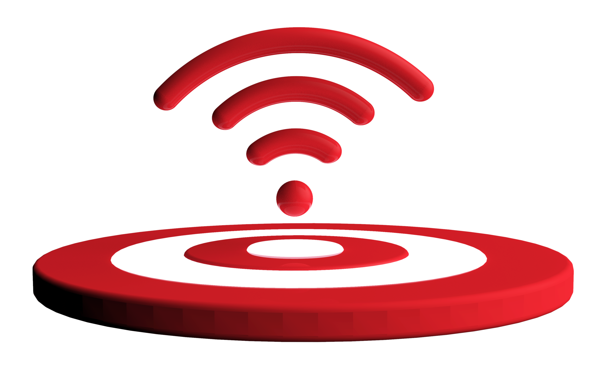 Wifi and target icon isolated on transparent background. 3D rendering