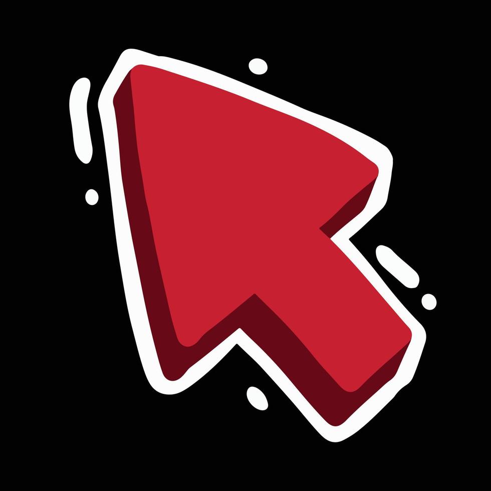 Red flat 3d arrow illustration design element vector