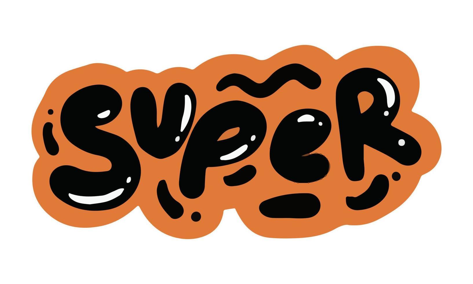 super word text illustration hand drawn for sticker and design element vector