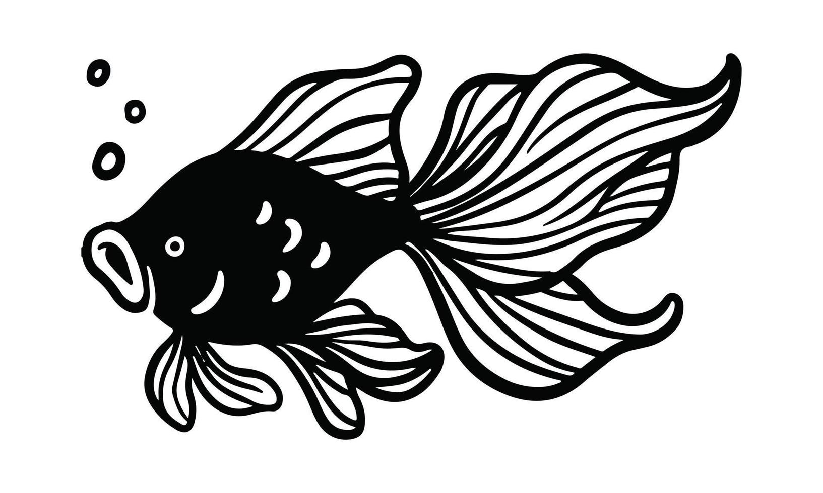 fish illustration hand drawn for design element. vector