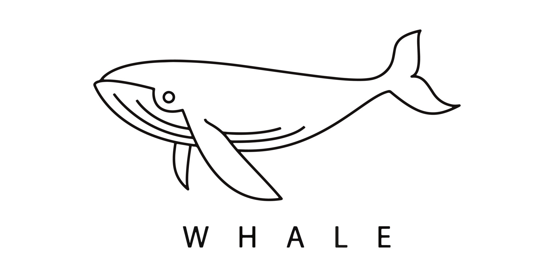 whale outline stroke for logo design 12806621 Vector Art at Vecteezy