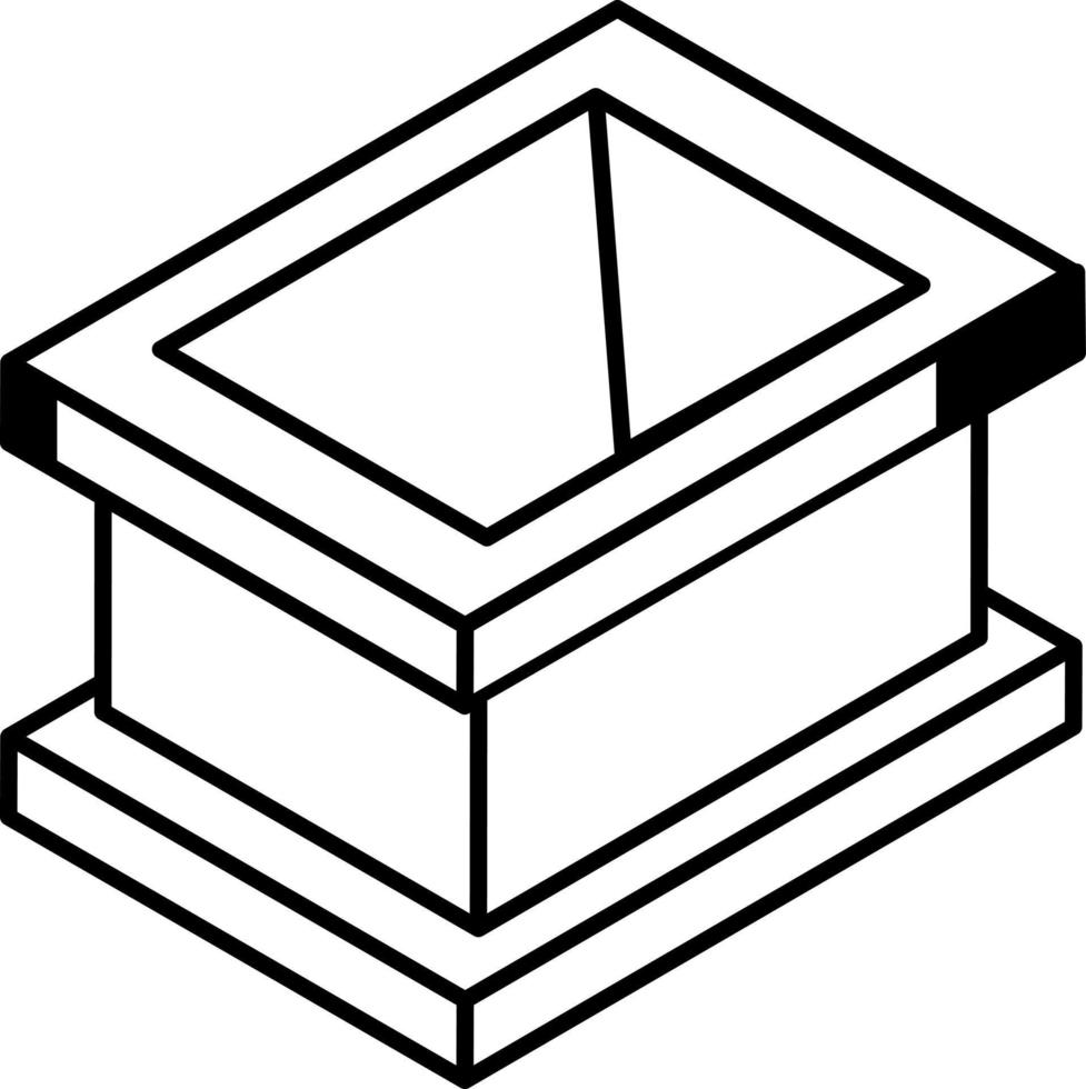 un icono de diseño lineal de caja de madera vector